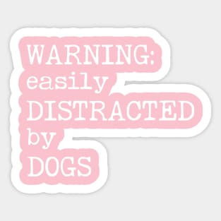 Easily Distracted By Dogs Funny Dog Lovers Gift Typewriter Design Sticker